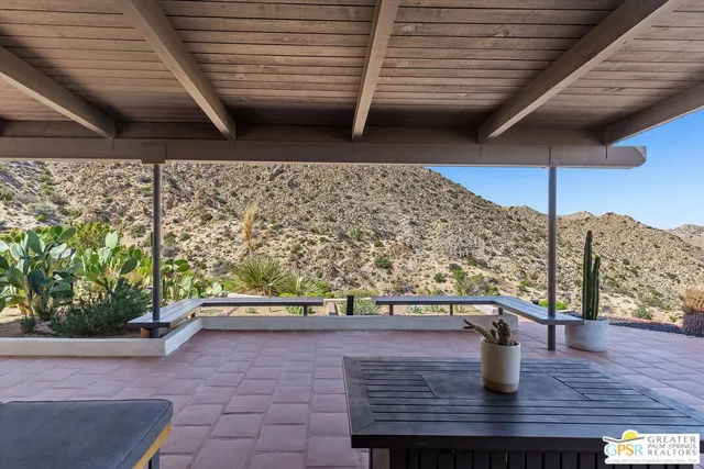 a view of outdoor space with seating space