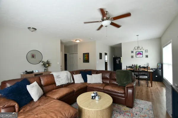 a living room with furniture