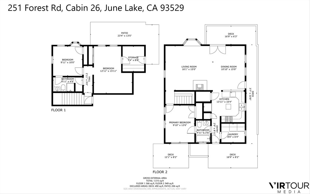 251 Forest Road June Lake, CA 93529 - Photo 70 of 75 Floor Plan Cabin 26