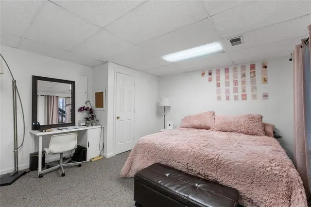 a view of a backyard with barn