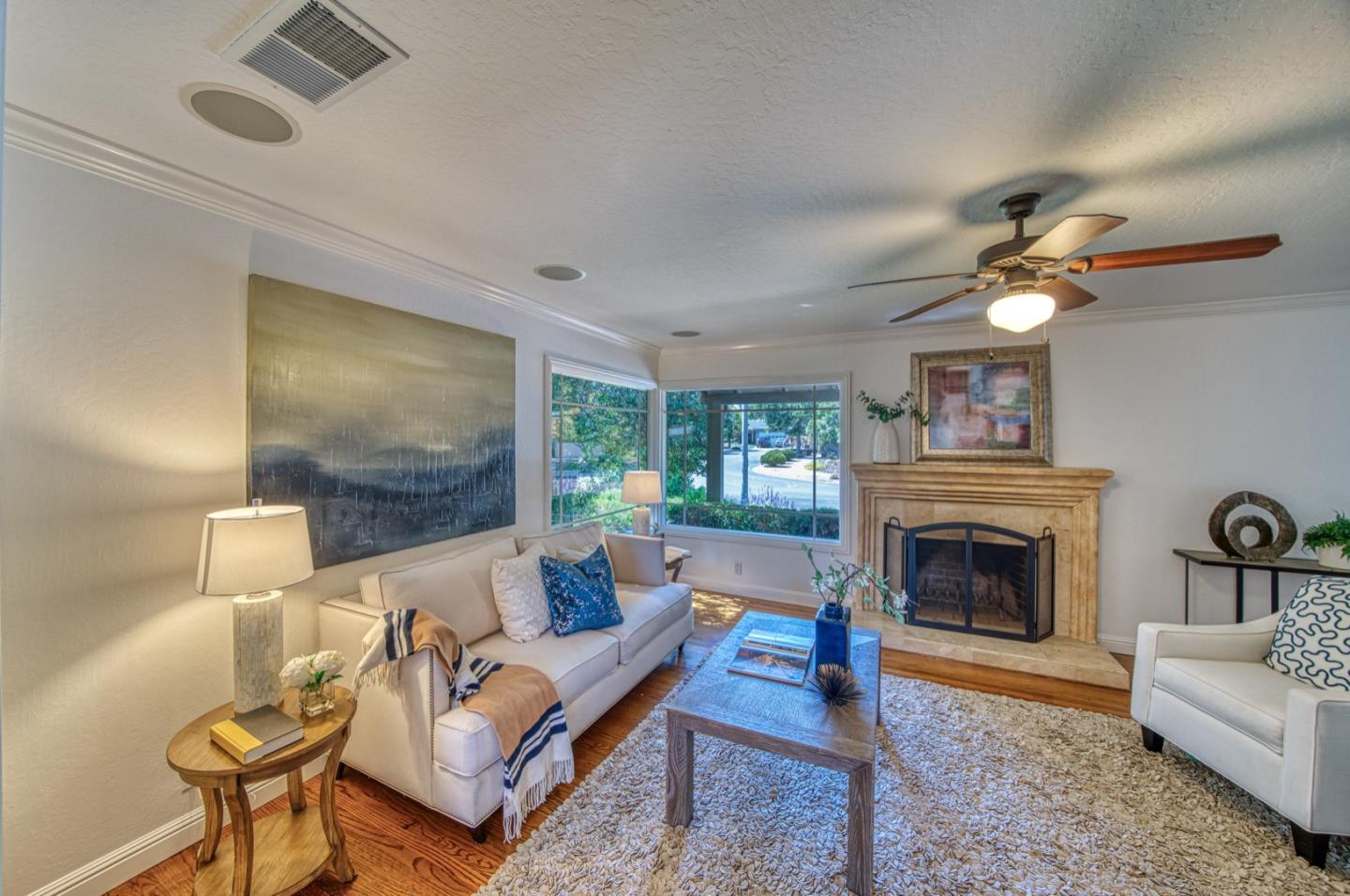 1174 Crandano Court Sunnyvale, CA 94087 - Photo 6 of 49 a living room with furniture and a fireplace