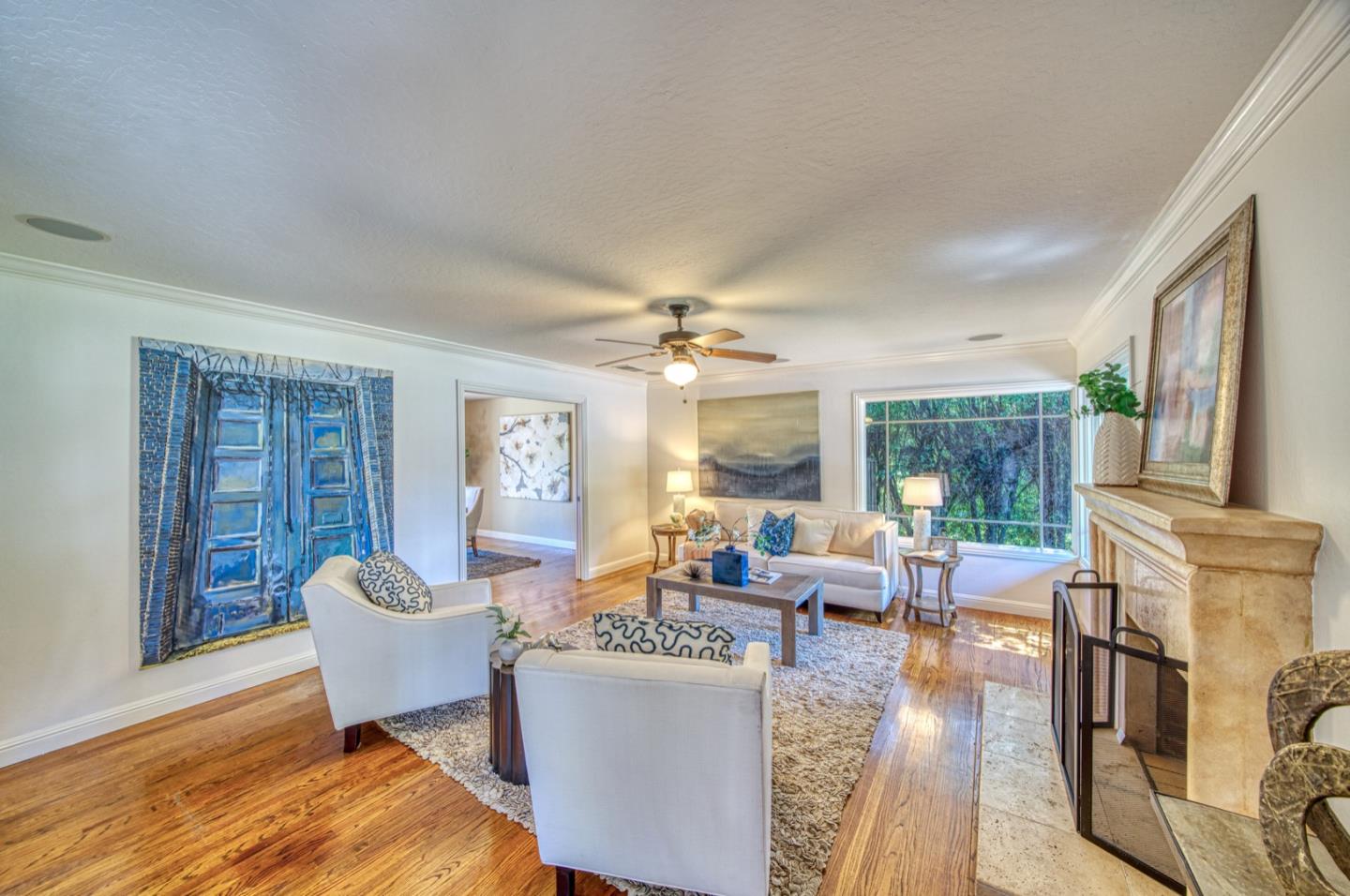 1174 Crandano Court Sunnyvale, CA 94087 - Photo 9 of 49 a living room with furniture and a fireplace