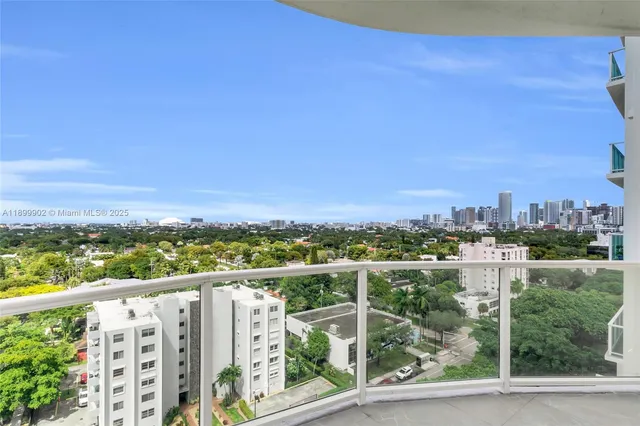 a view of city and roof