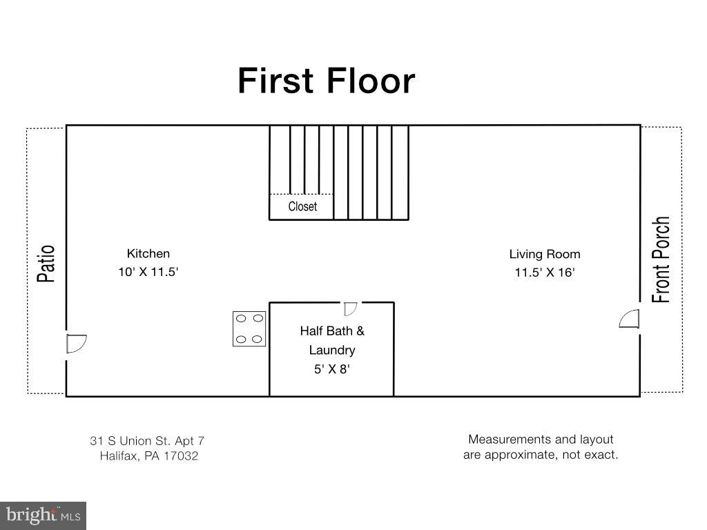 31 Union Street, Unit 7 Halifax, PA 17032 - Photo 28 of 29 First floor layout with patio access.