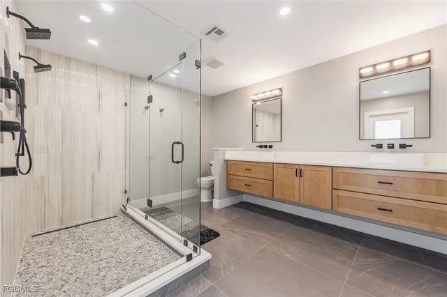 a living room with furniture