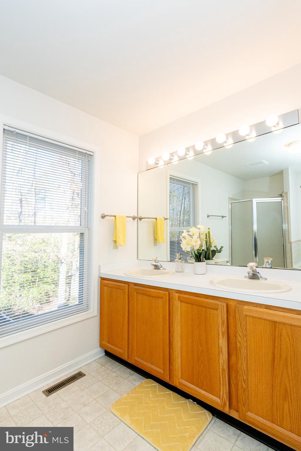 20753 Chestnut Ridge Drive Leonardtown, MD 20650 - Photo 31 of 45 a bathroom with a granite countertop sink and a mirror