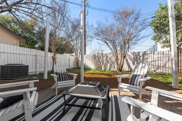 a view of outdoor space with seating area