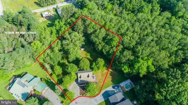 a backyard of a house with lots of green space and garden