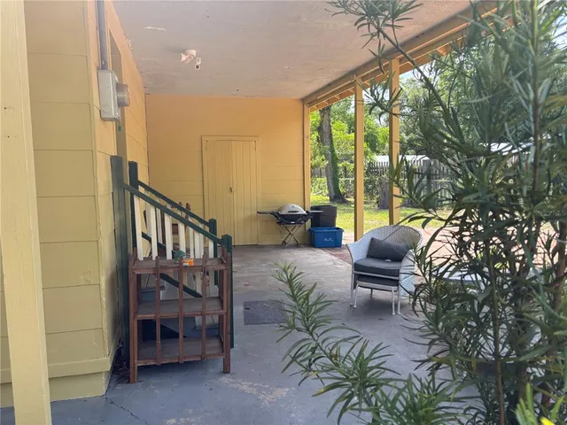 a outdoor living space with furniture