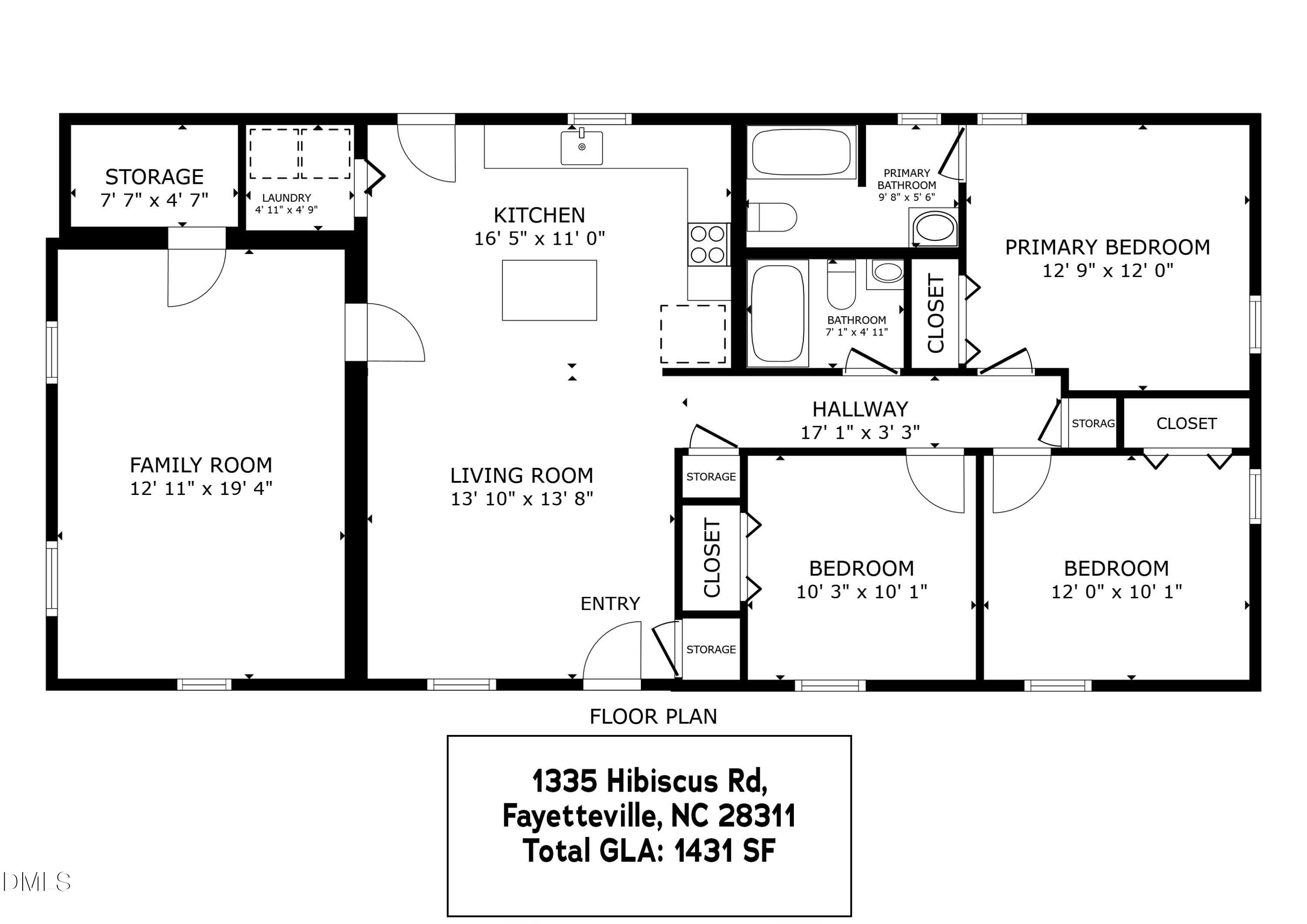 1335 Hibiscus Road Fayetteville, NC 28311 - Photo 36 of 36 Floor Plan