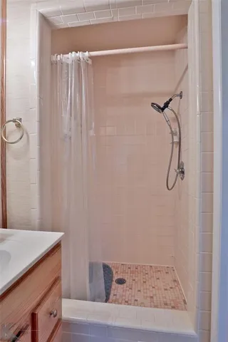 a bathroom with a shower