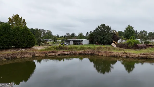 a view of a lake with houses