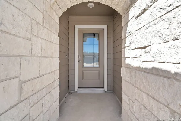 a view of wooden door