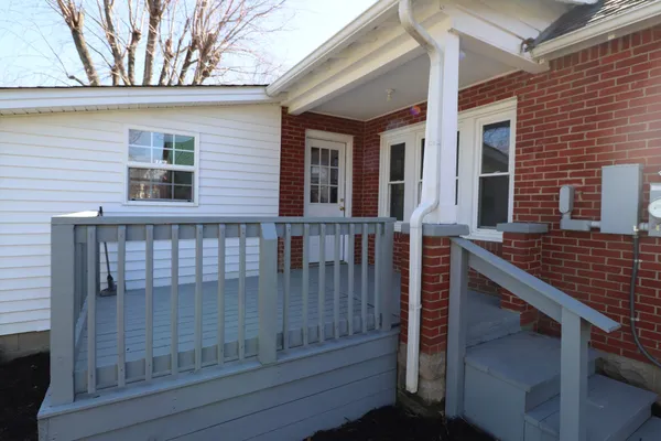 front view of a house with a door