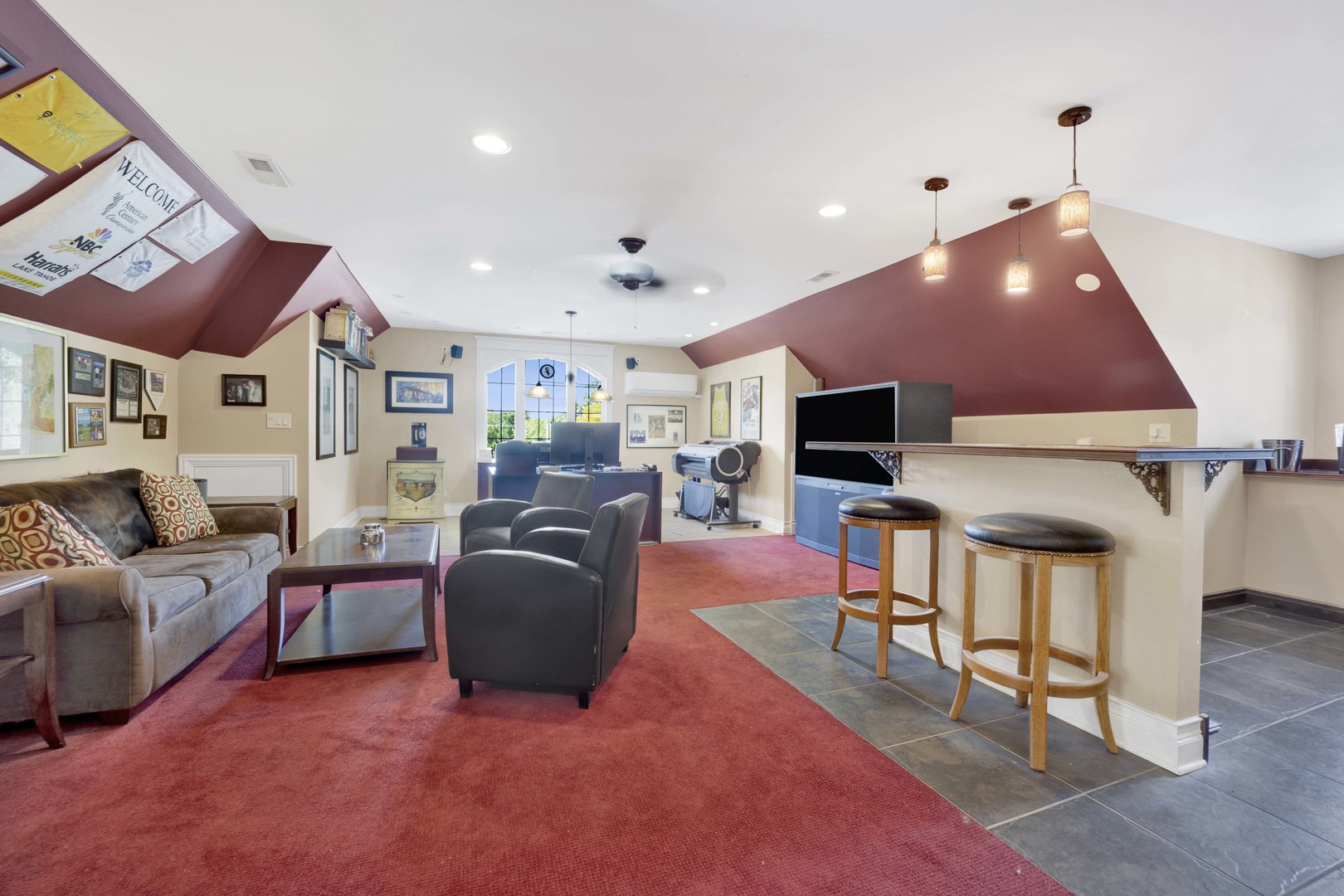 176 Lawton Road Riverside, IL 60546 - Photo 54 of 66 a living room with furniture a flat screen tv and a fireplace