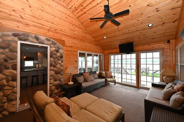 a outdoor living space with patio furniture