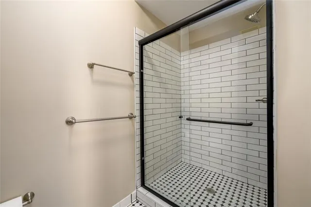a bathroom with a shower