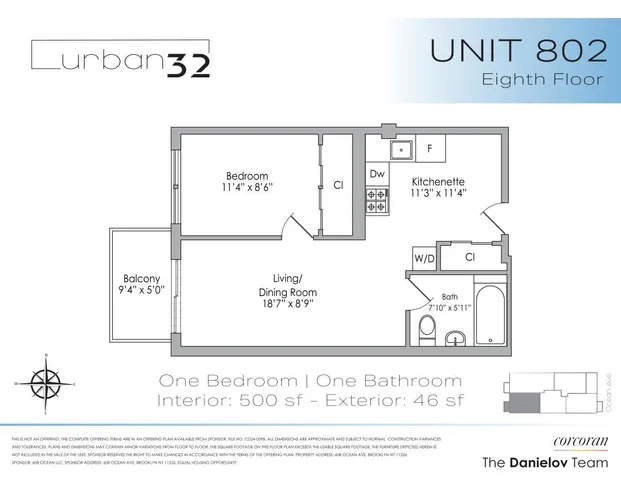 $570,000 | 608 Ocean Avenue, Unit 802 | Prospect Park South