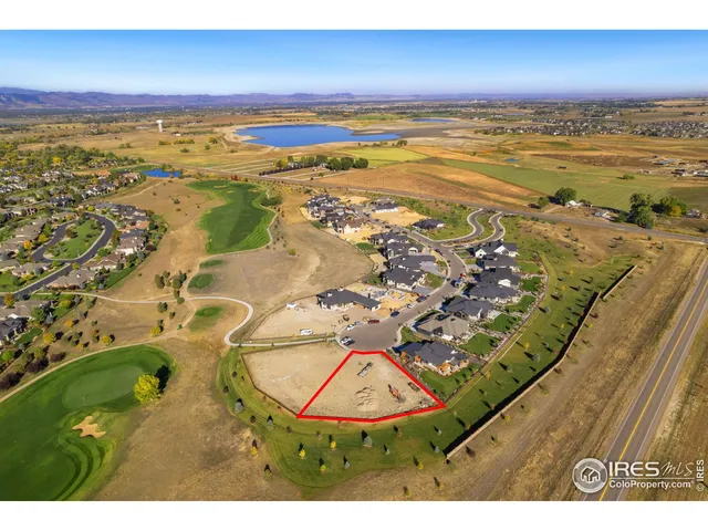an aerial view of a swimming pool