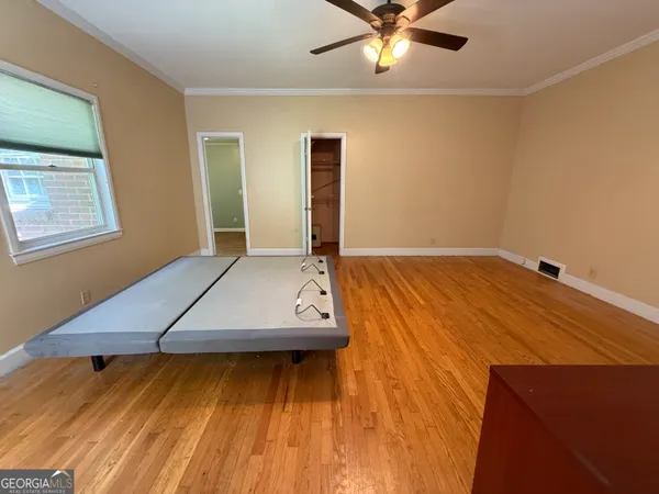 a room with a bed