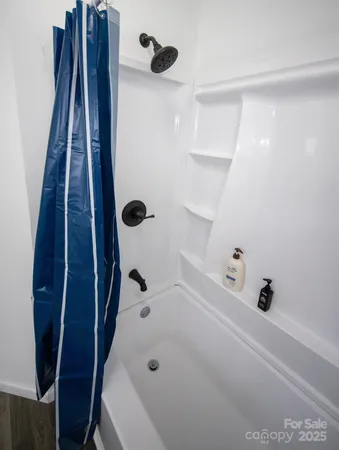 a bathroom with a tub