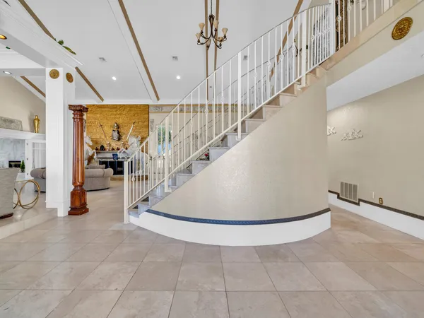 a living room with furniture