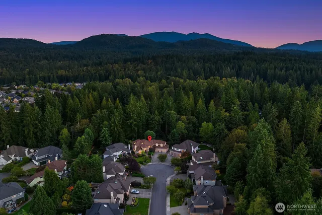 a view of lake and mountain