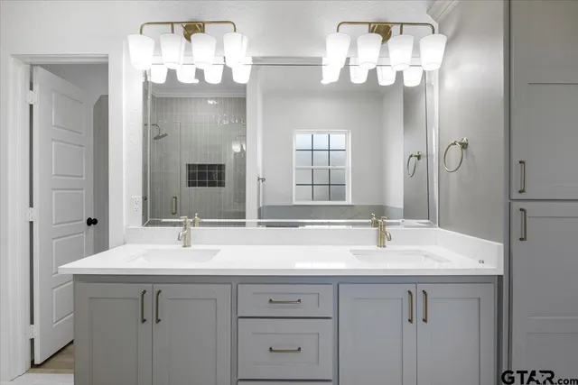 a bathroom with a shower