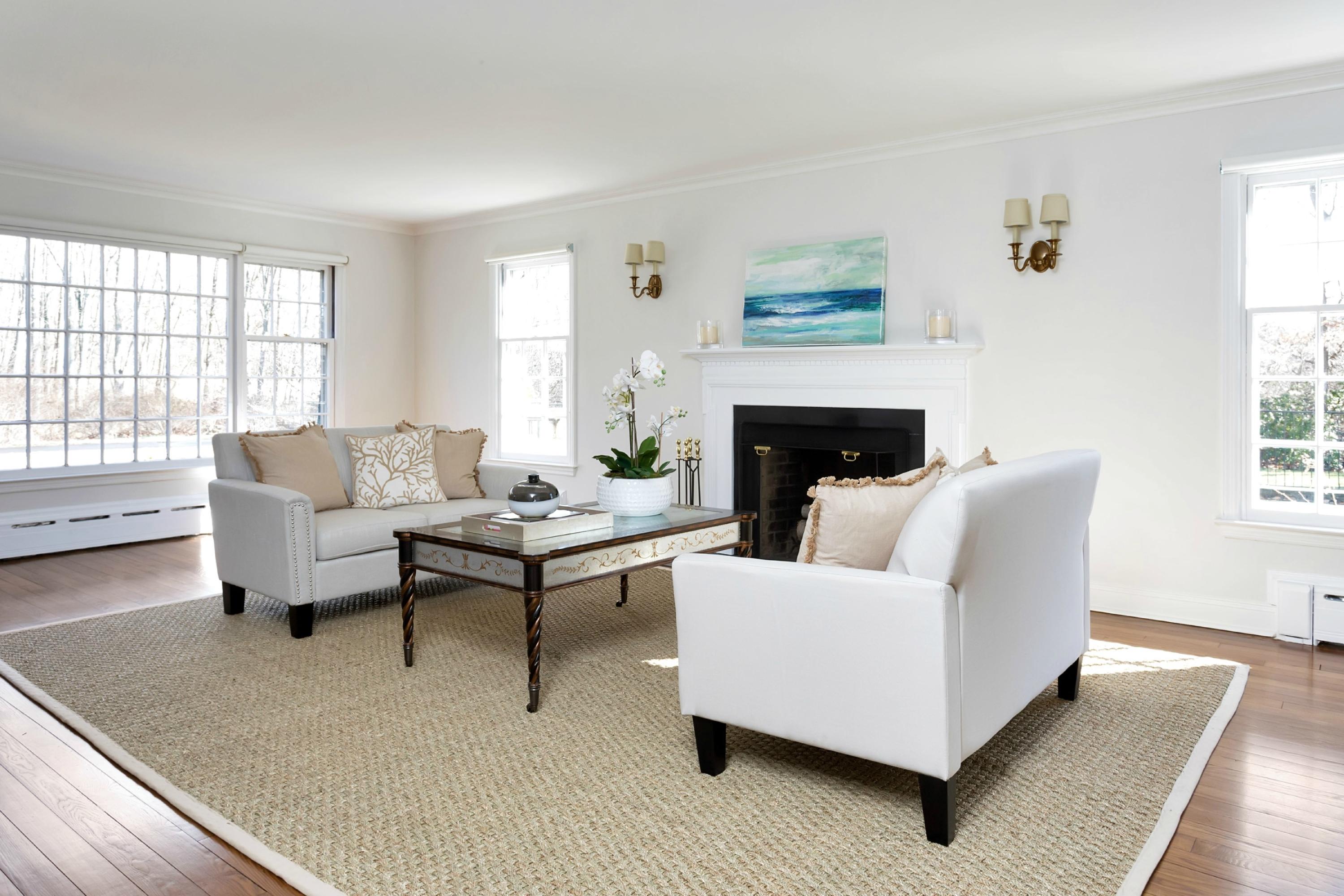 483 Middlesex Road Darien, CT 06820 - Photo 2 of 27 a living room with furniture and a fireplace