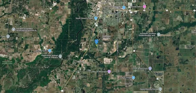 a view of a green yard