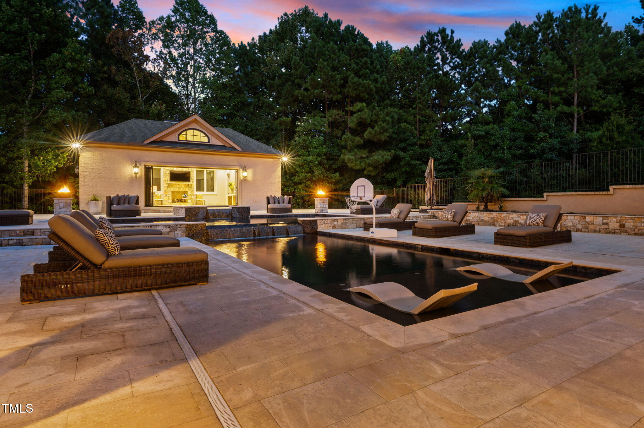 12660 Boyce Mill Road Raleigh, NC 27613 - Photo 69 of 89 a view of a house with couches chairs and a fire pit