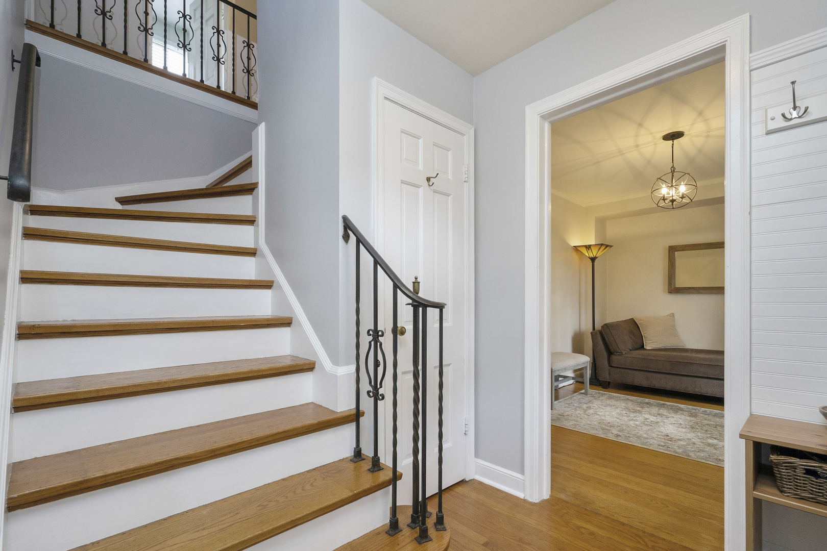 600 East Parkway Road Riverside, IL 60546 - Photo 8 of 29 a view of a hallway with a livingroom and staircase
