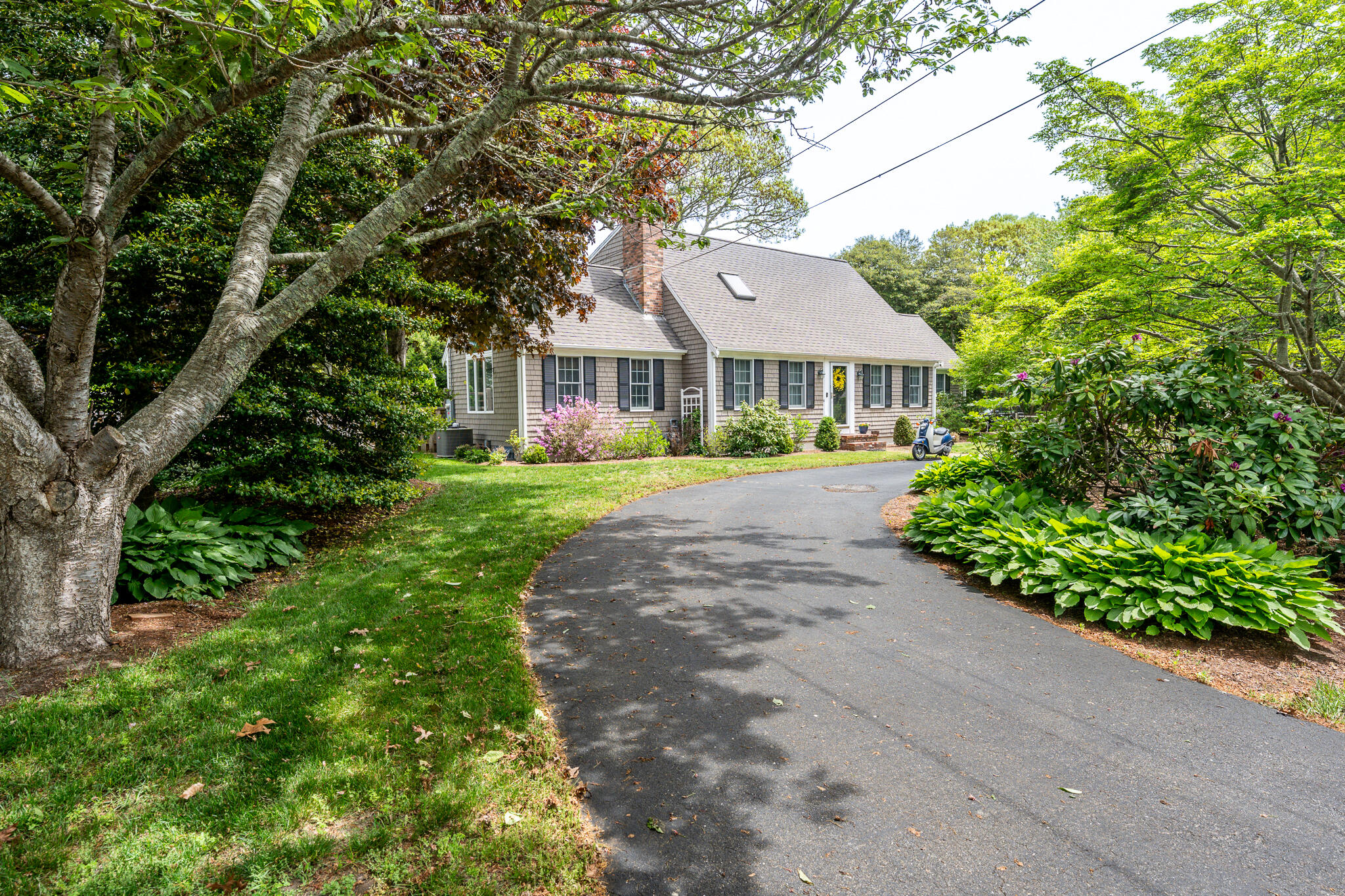 61 Angus Way Centerville, MA 02632 - Photo 6 of 59 a front view of a house with a garden and trees