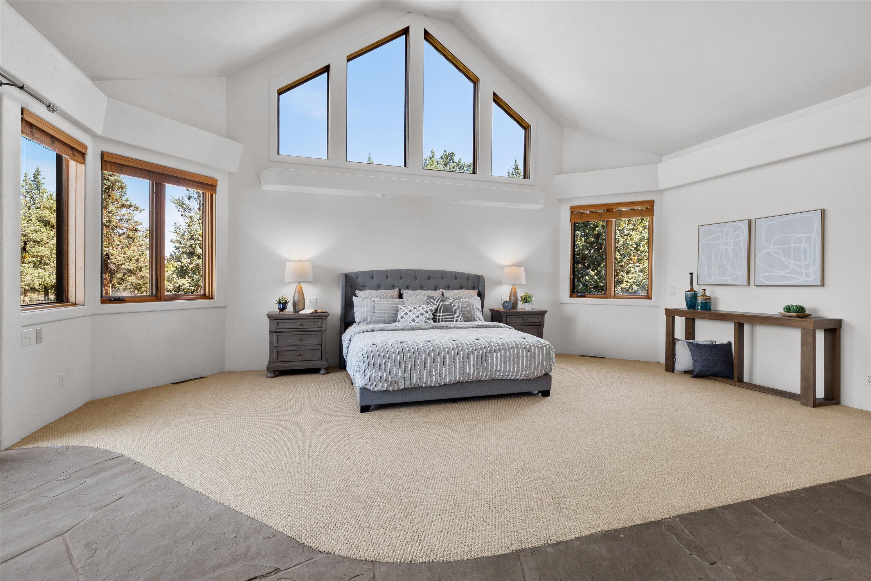 64155 Hunnell Road Bend, OR 97703 - Photo 35 of 96 Vaulted ceilings and soffit lighting.