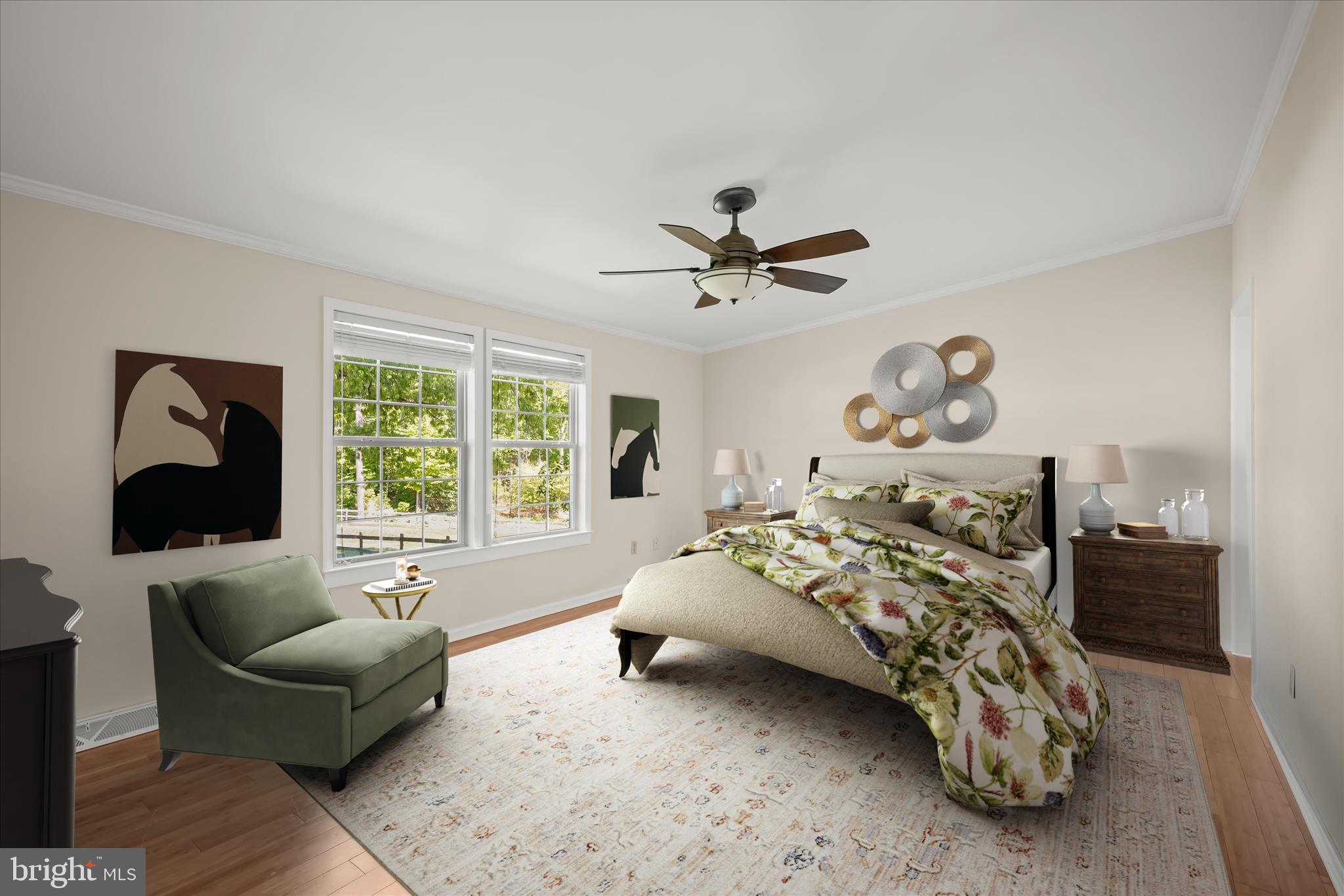 3325 Allday Road Huntingtown, MD 20639 - Photo 20 of 77 a bedroom with furniture and a large window