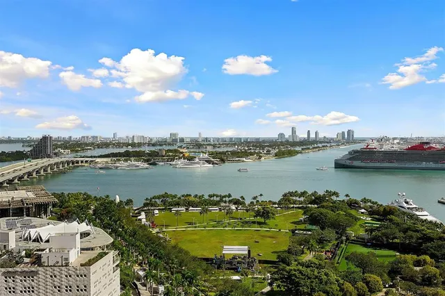 a view of a city with lake view