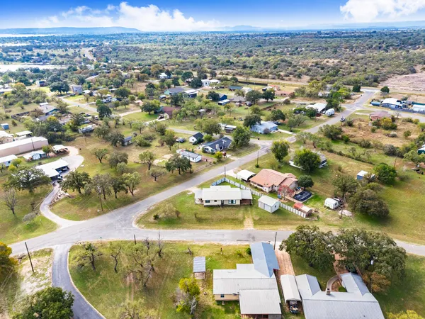 an aerial view of a house