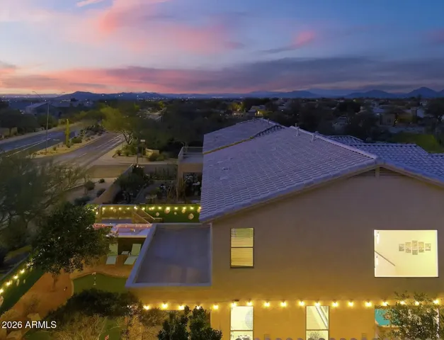 a view of a city with large building