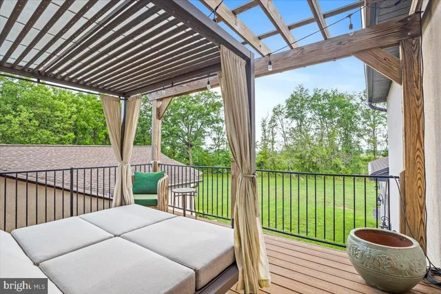 a view of a water pond with a yard