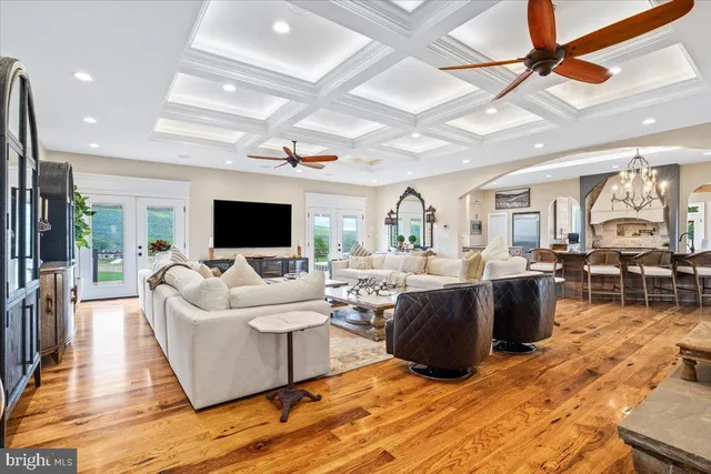 a living room with furniture