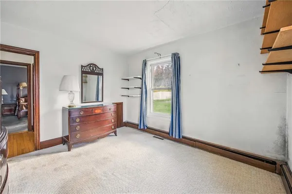 an empty room with closet