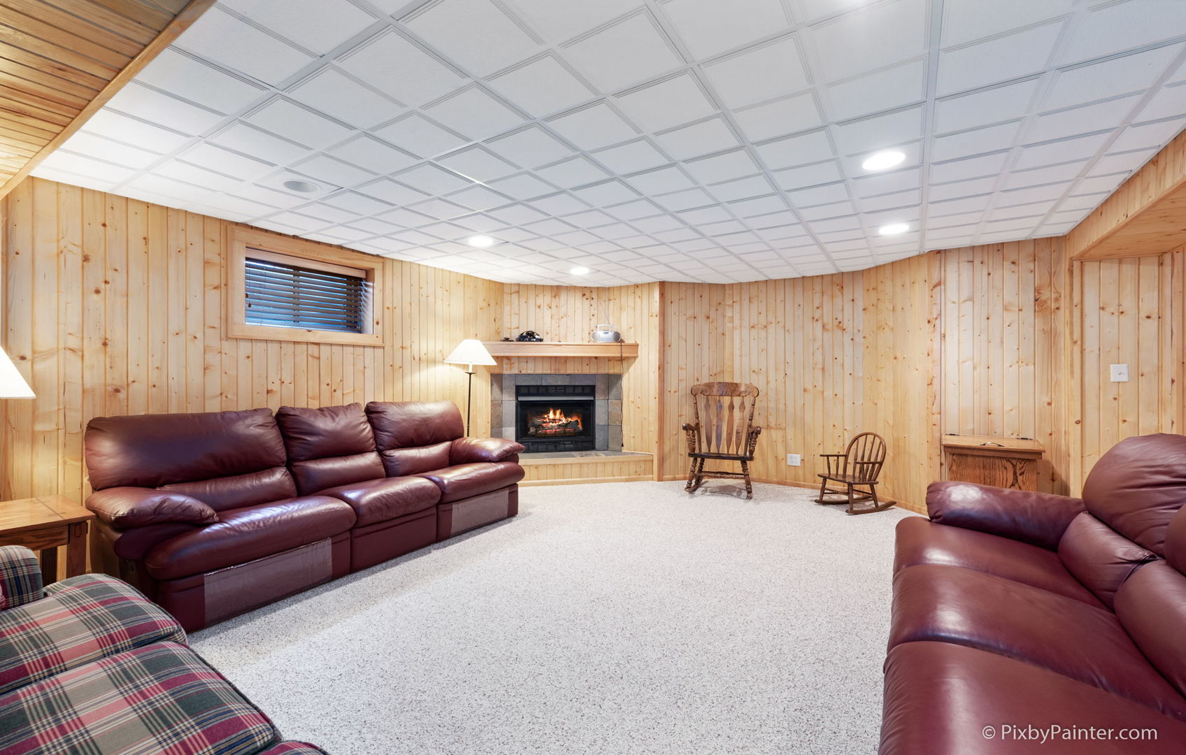 8214 Harmony Hill Road Marengo, IL 60152 - Photo 29 of 34 a living room with furniture and a fireplace