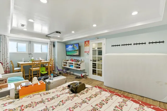 a view of kitchen with furniture and a window