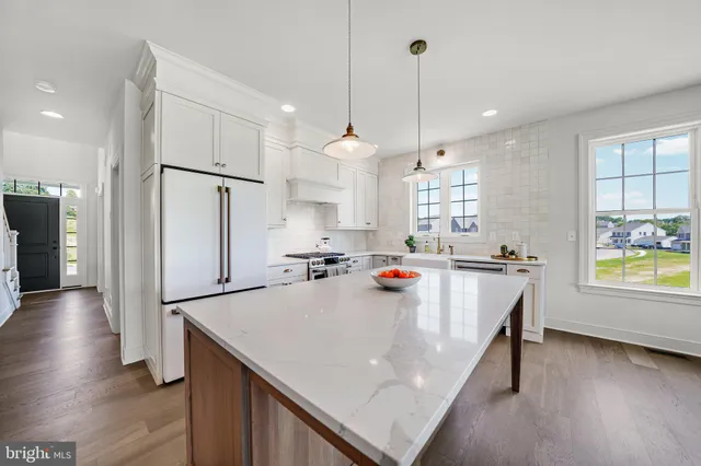 a kitchen with lots of counter top space