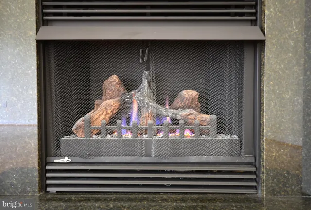 a close view of fireplace