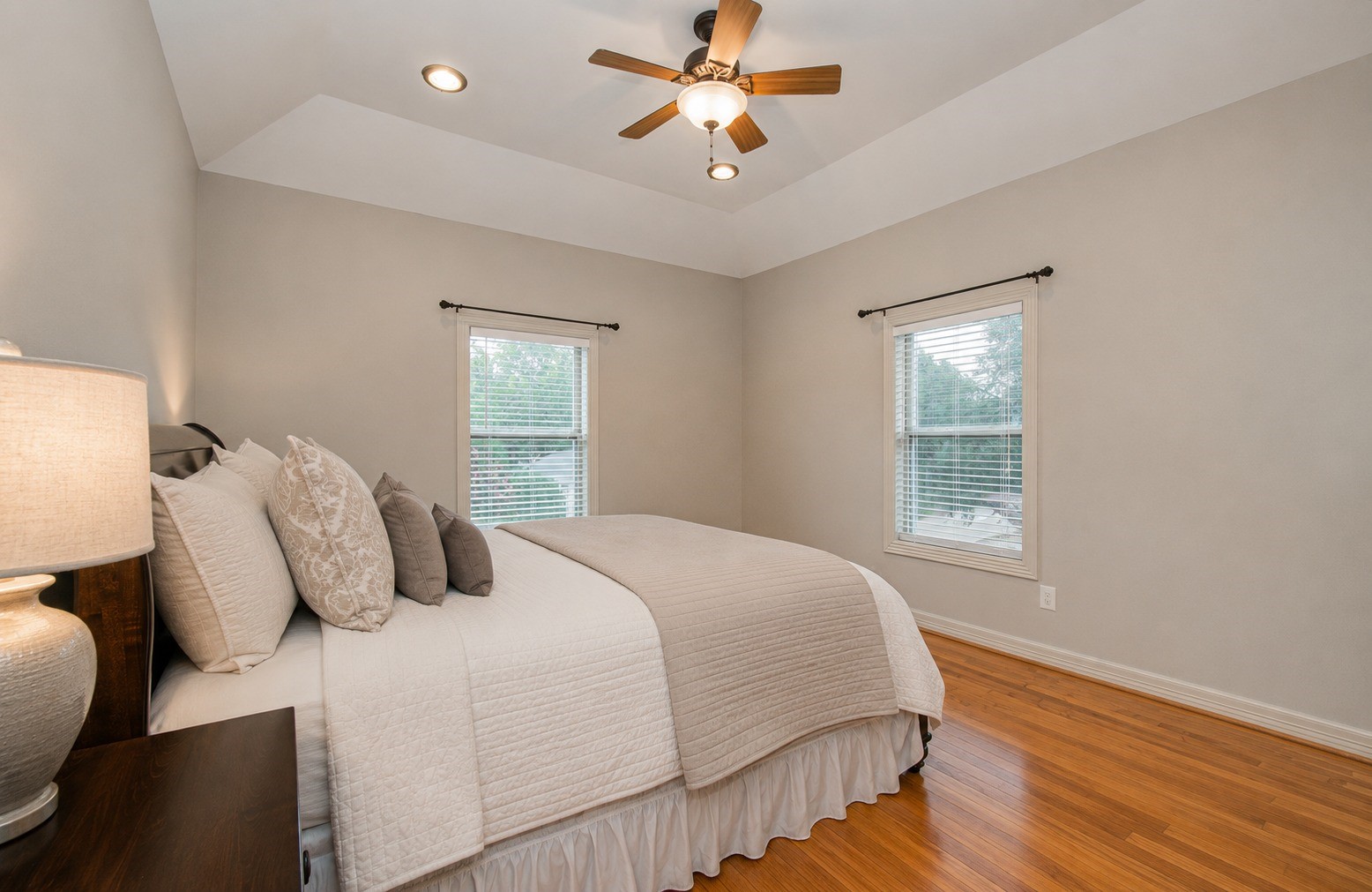 2920 Payson Street Houston, TX 77021 - Photo 46 of 50 a bedroom with a bed and wooden floor
