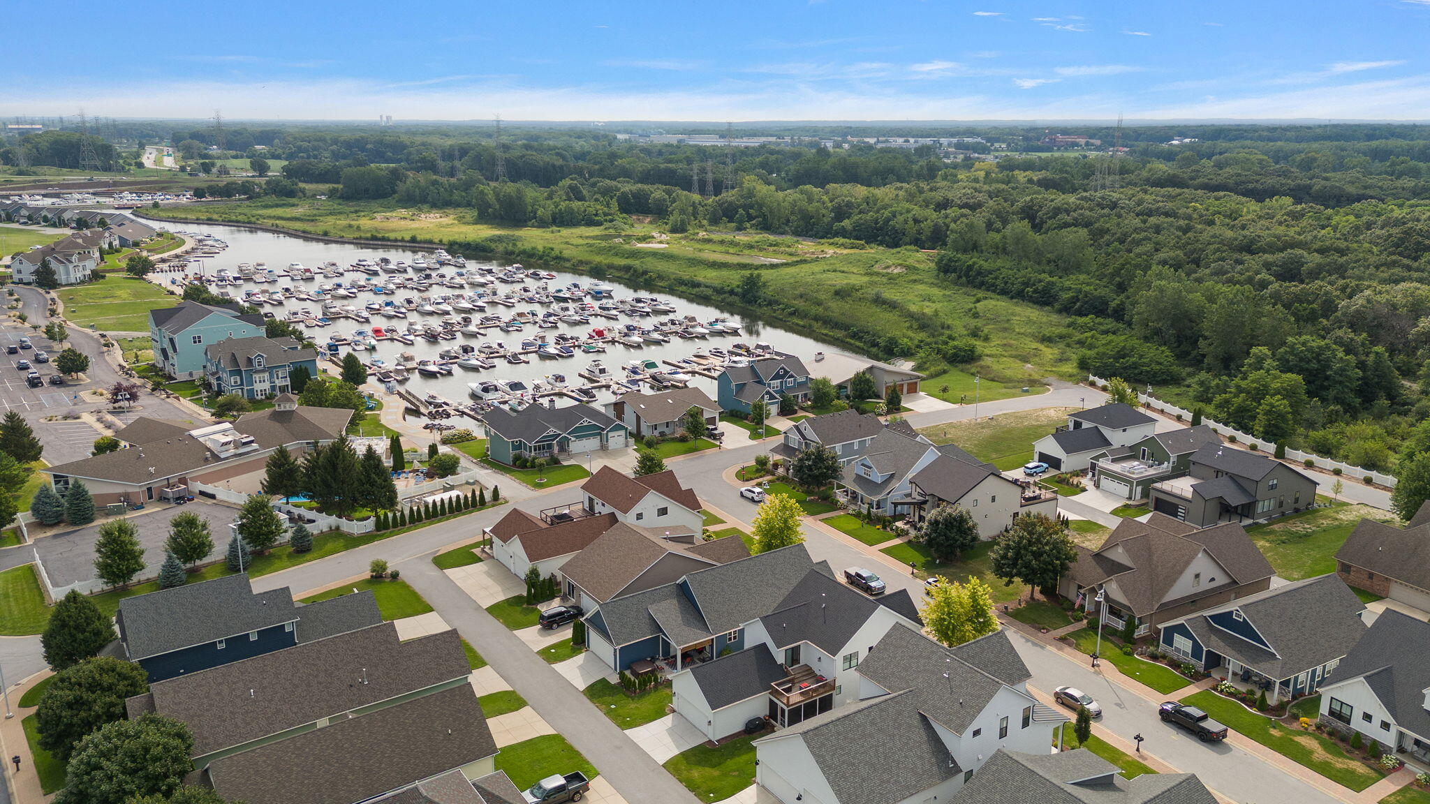 5956 Beacon Lane Portage, IN 46368 - Photo 45 of 57 an aerial view of a city with lots of residential buildings