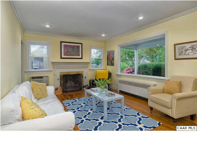 1505 Rutledge Avenue Charlottesville, VA 22903 - Photo 5 of 21 Light-filled living room with woodburning fireplace