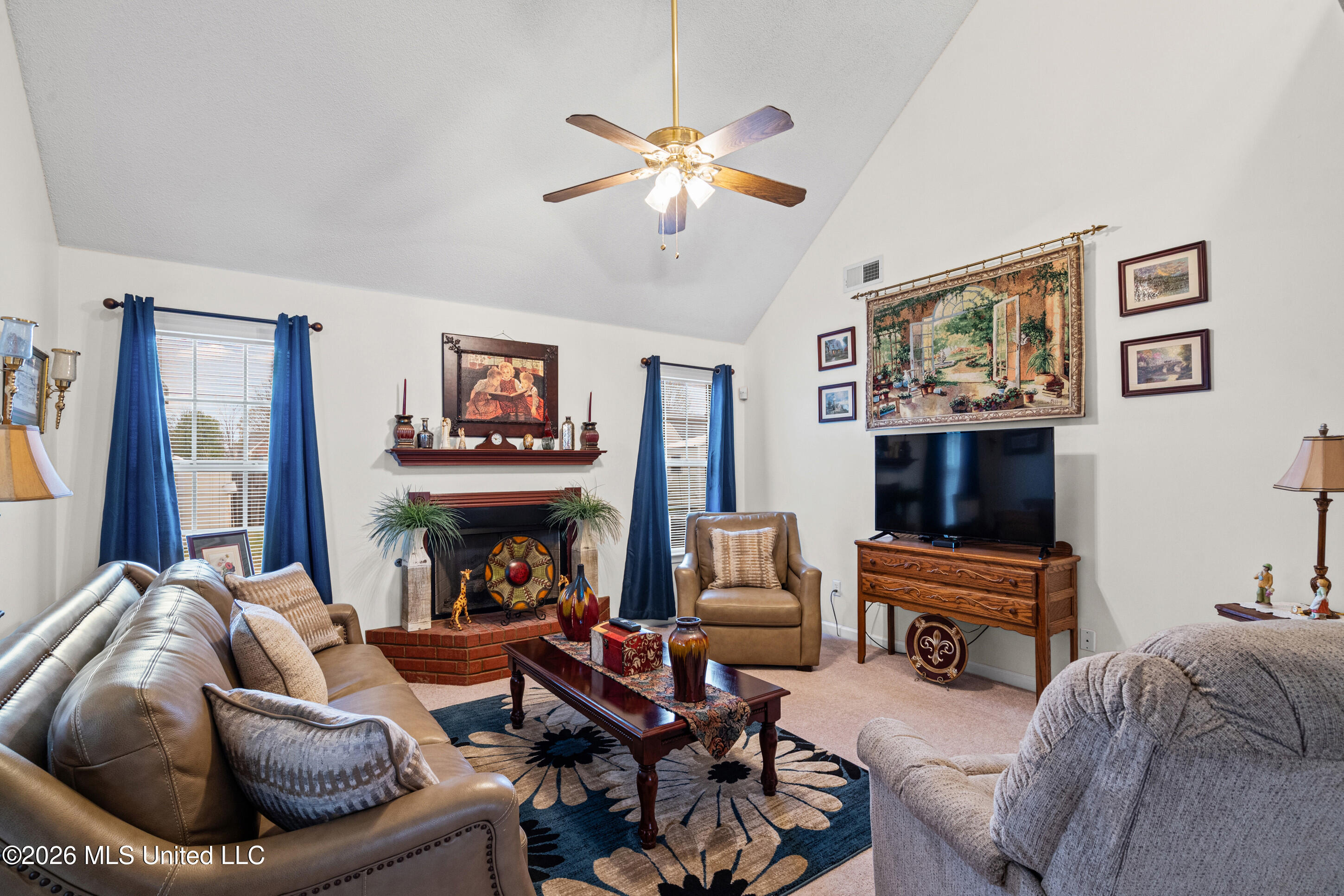 6546 Braybourne Main Olive Branch, MS 38654 - Photo 3 of 30 Vaulted Great Room with Fireplace