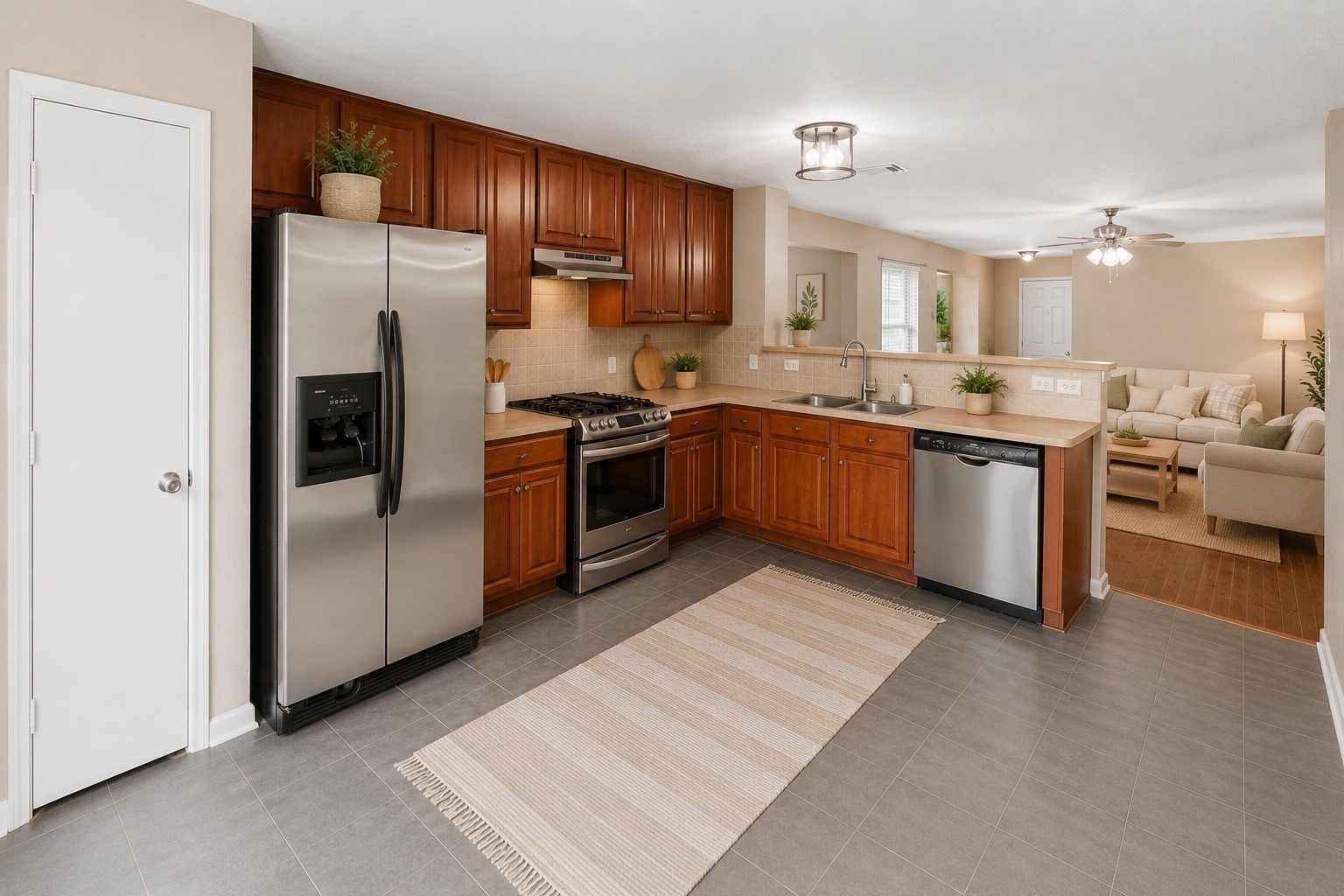 21314 Misty Brook Bend Lane Spring, TX 77379 - Photo 13 of 27 Virtual staging- Spacious kitchen! Includes double door stainless steel refrigerator
